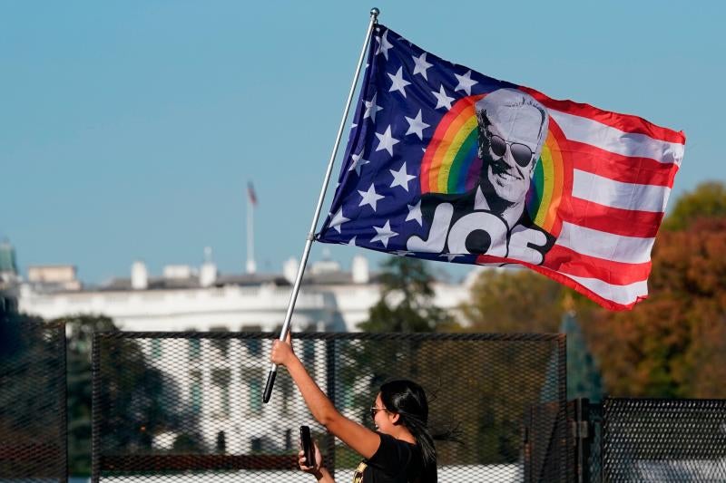 El exterior de la Casa Blanca (Washington) fue uno de los lugares preferidos para festejar el triunfo electoral.