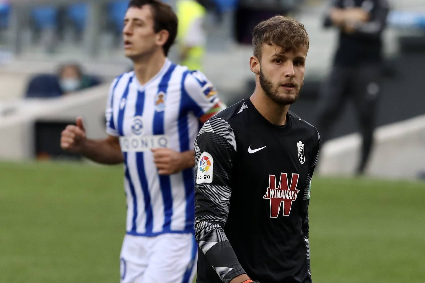 Ángel Jiménez defendió con gallardía y virtudes la portería rojiblanca en San Sebastián. 