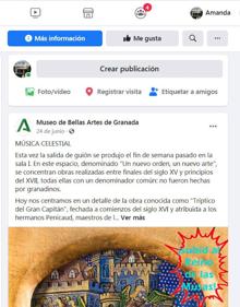 Imagen secundaria 2 - Arriba, web del Museo Casa de los Tiros. Abajo, Instagram del Centro José Guerrero y Facebook del Museo de Bellas Artes. 