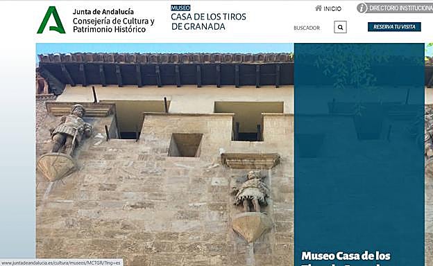 Imagen principal - Arriba, web del Museo Casa de los Tiros. Abajo, Instagram del Centro José Guerrero y Facebook del Museo de Bellas Artes. 