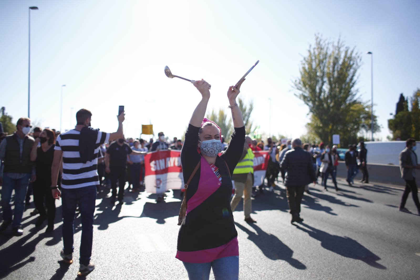 Los manifestantes han accedido a la A-44 al final de su recorrido