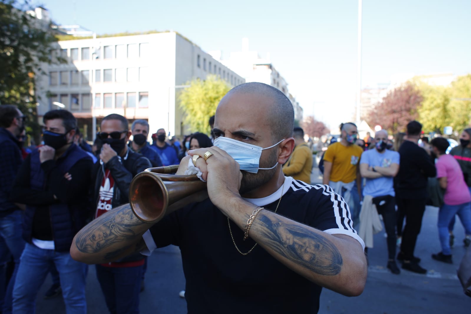Los manifestantes han accedido a la A-44 al final de su recorrido