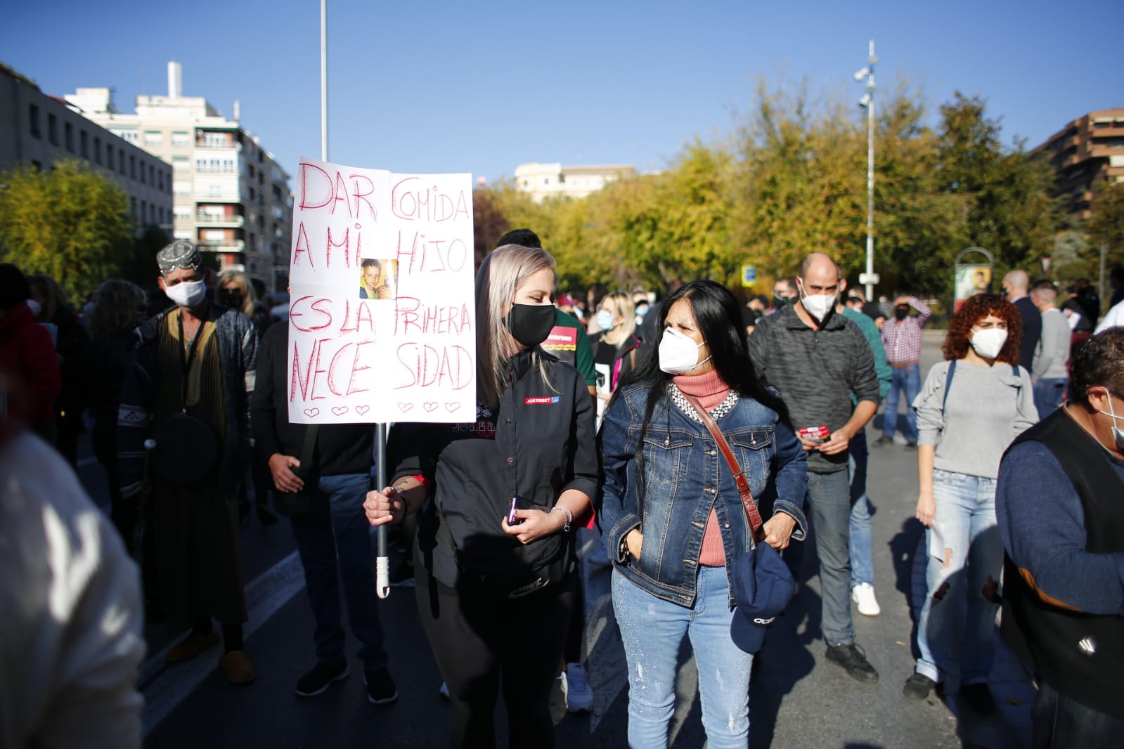 Los manifestantes han accedido a la A-44 al final de su recorrido