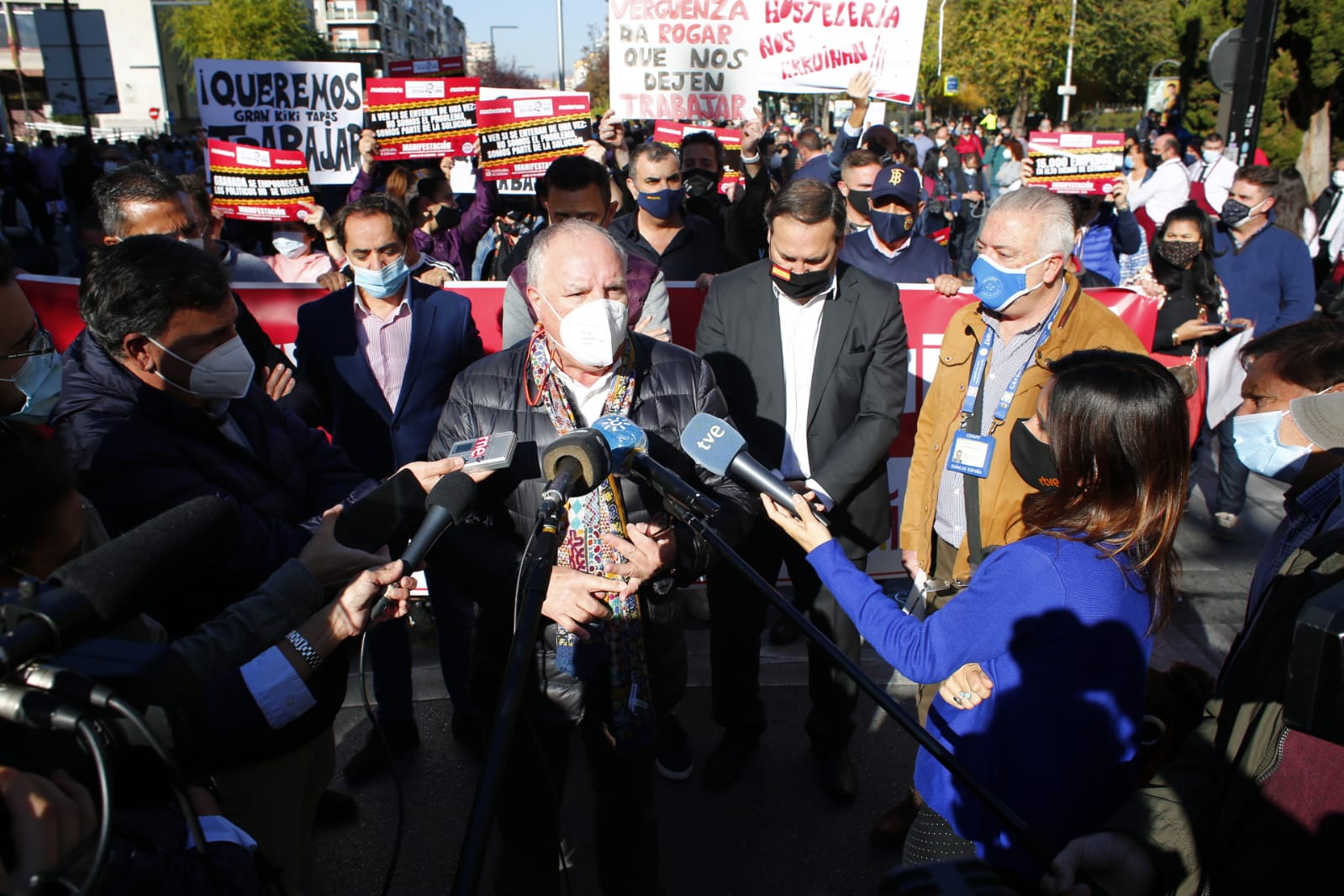 Los manifestantes han accedido a la A-44 al final de su recorrido