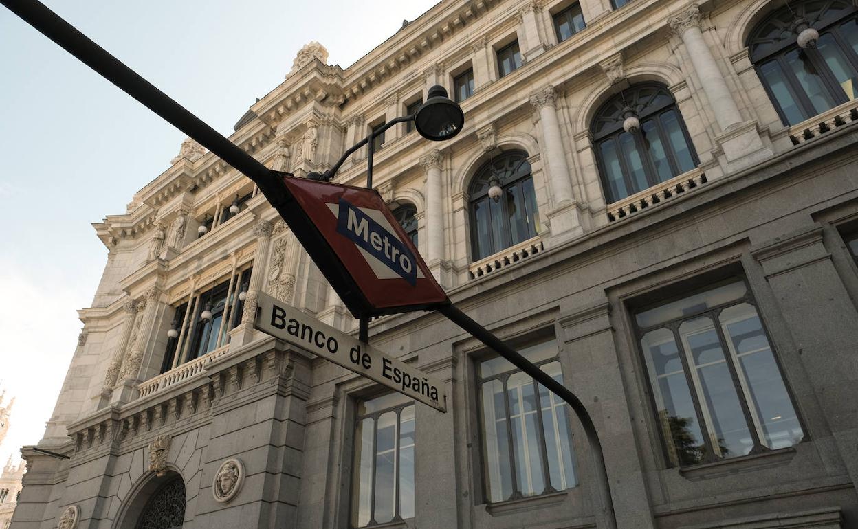 Fachada del Banco de España, en Madrid 