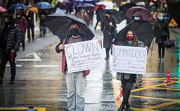En la manifestación estuvieron presentes profesionales de diversa índole del sector cultural. 