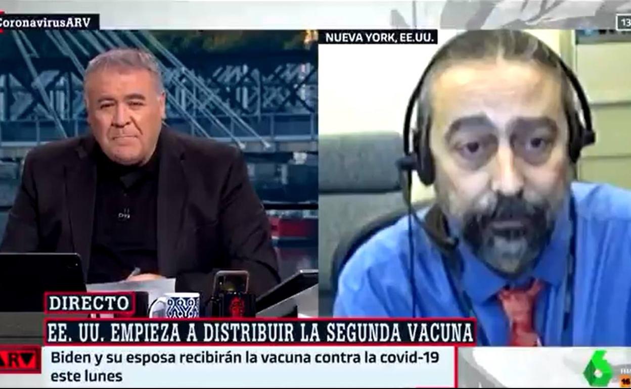 Adolfo García Sastre, durante su intervención en el programa Al Rojo Vivo. 