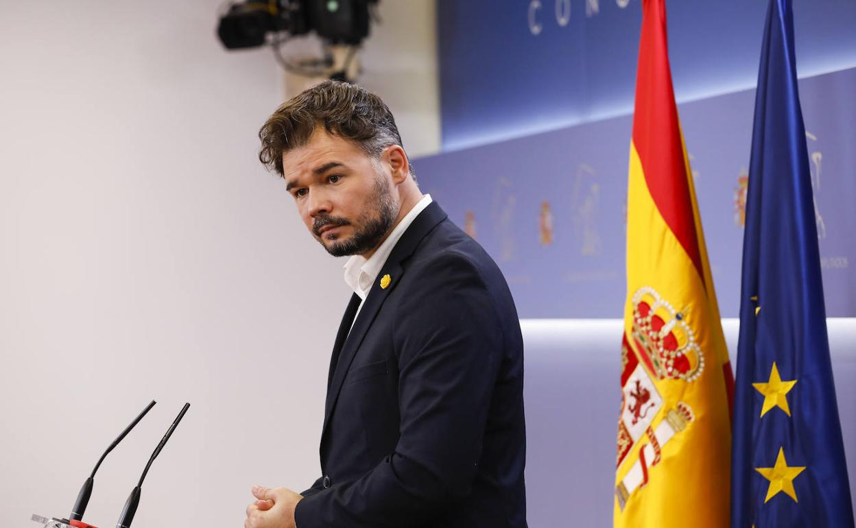 El portavoz de ERC en el Congreso de los Diputados, Gabriel Rufián.