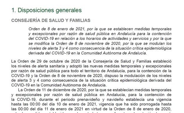 Confinamiento de Andalucía | Publicadas en el BOJA las nuevas restricciones y medidas: ¿qué está prohibido desde el lunes?