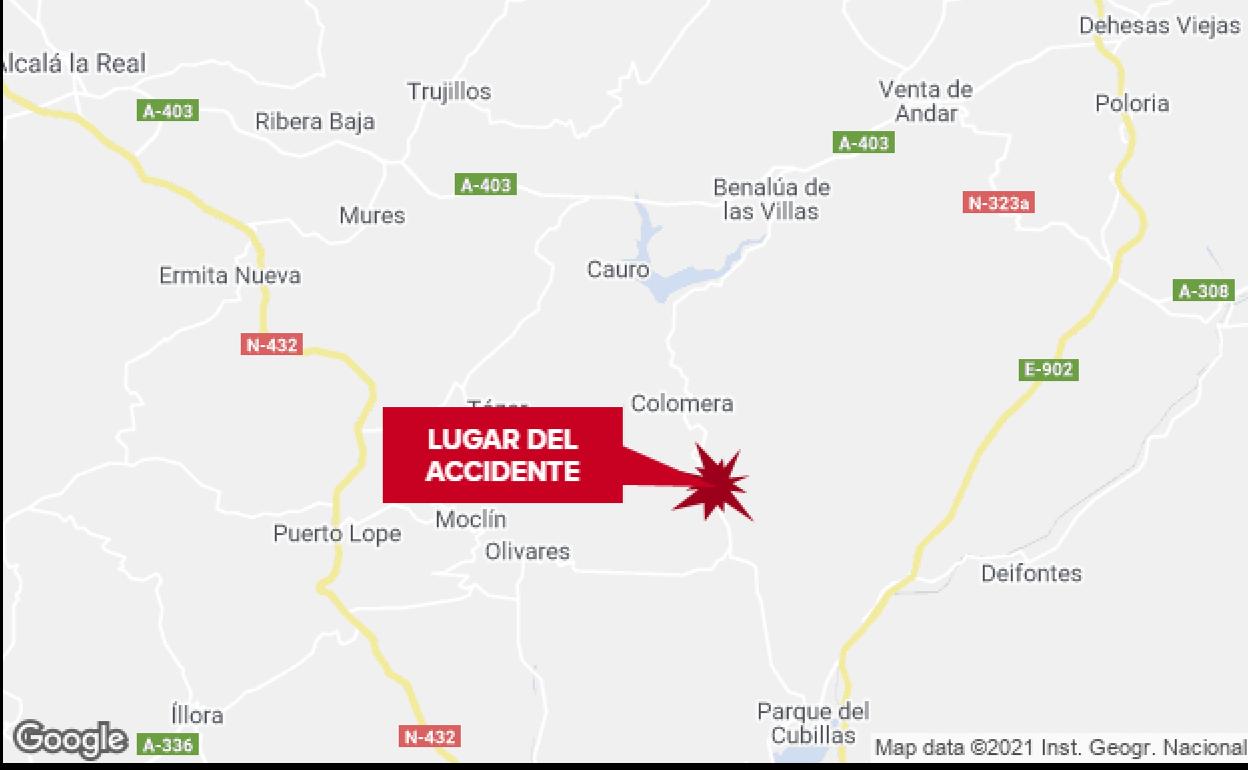 Accidente de tráfico en Granada | Cuatro heridos tras el vuelco de un vehículo en Colomera