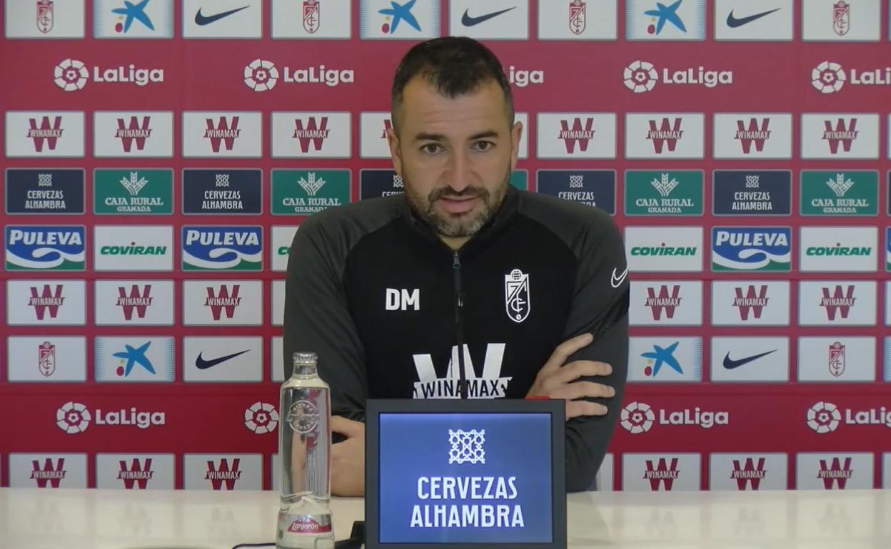 Diego Martínez, en su comparecencia de prensa previa al partido. 