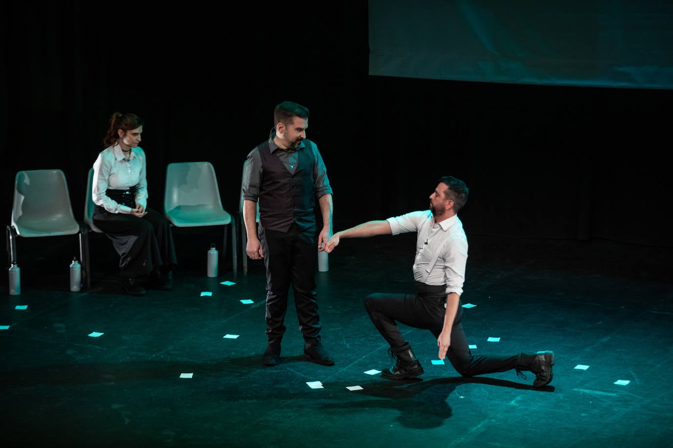 Momento de la función en el Teatro del Zaidín. 