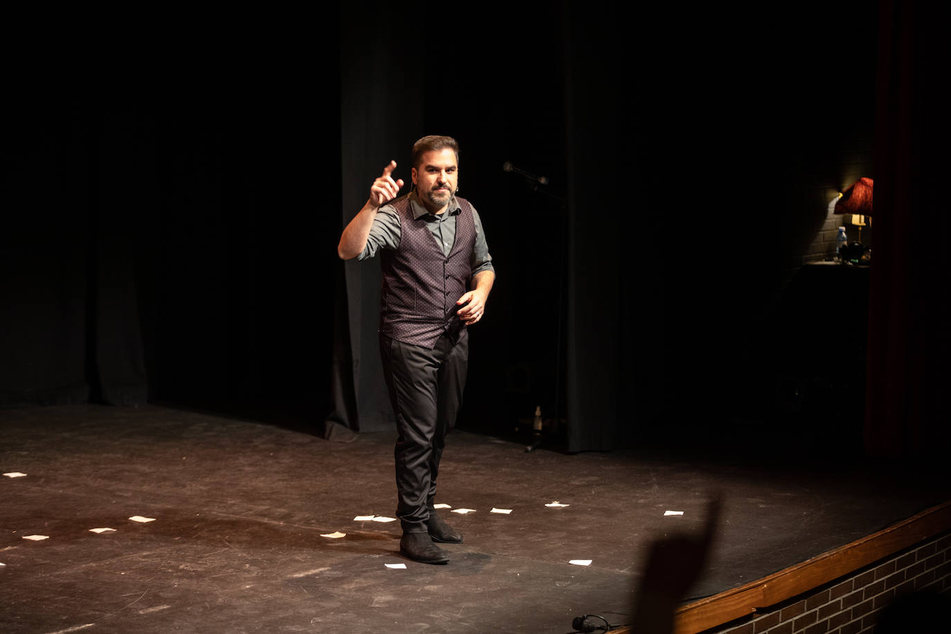 Momento de la función en el Teatro del Zaidín. 