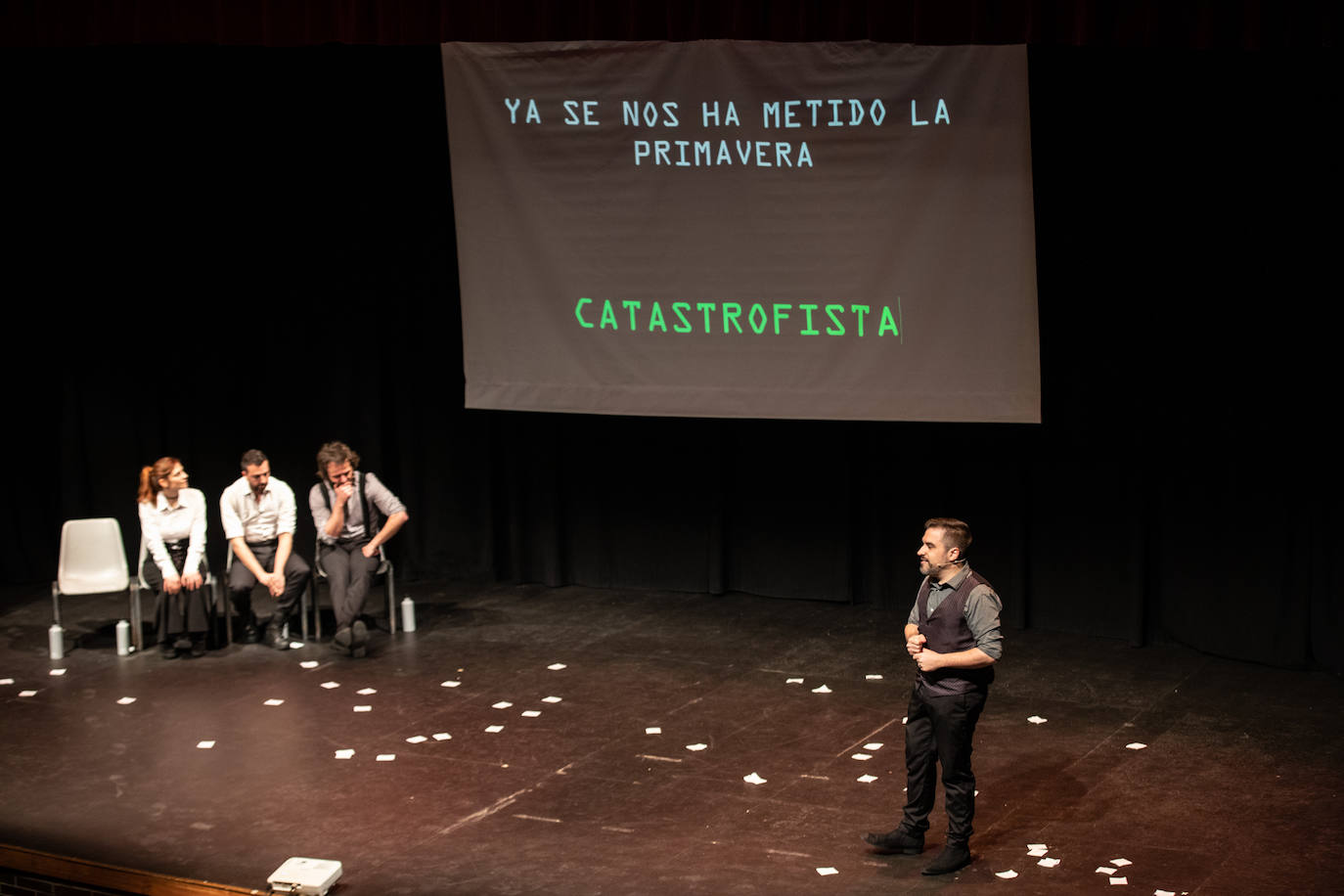 Momento de la función en el Teatro del Zaidín. 