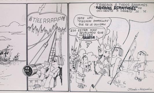 Tira de Jesús Conde con guion de Alejandro V. García.