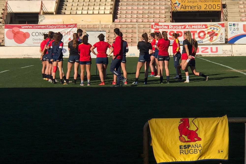 La selección española de rugby a siete ha trabajado en Almería estos días. 