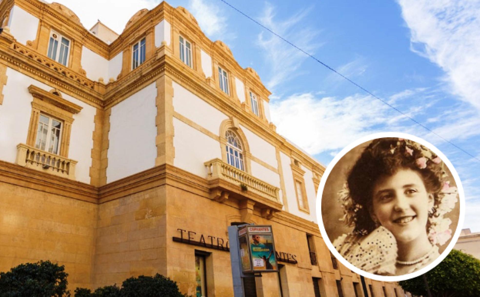 Teatro Cervantes en Almería. En detalle: la famosa actriz Concha Robles.