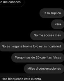 Imagen secundaria 2 - Capturas de algunas de las conversaciones que la joven entregó a la Policía junto a las denuncias.
