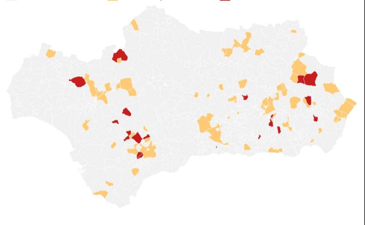 Covid en Andalucía | Consulta si tu municipio está en «riesgo extremo» con la tasa de todos los pueblos