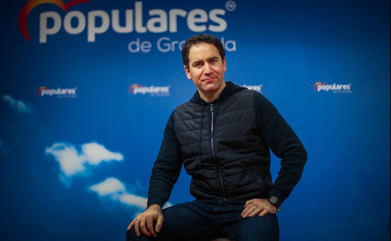 Teodoro García Egea en la sede provincial del PP de Granada, el pasado domingo.