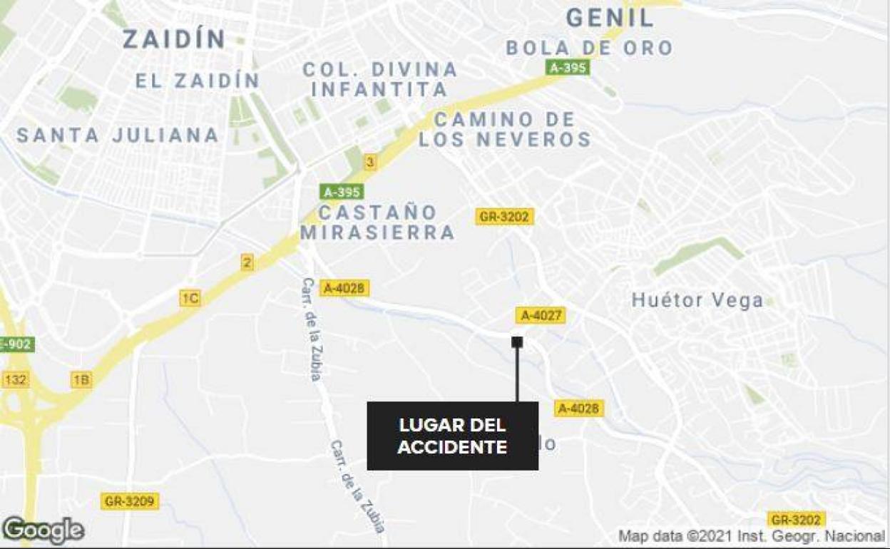 Accidente en Granada | Un herido en la colisión de dos vehículos en una rotonda en la carretera de Cájar