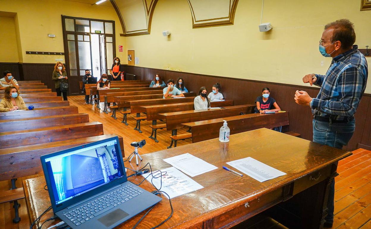 Una clase presencial en la Facultad de Derecho, a principios de este curso.