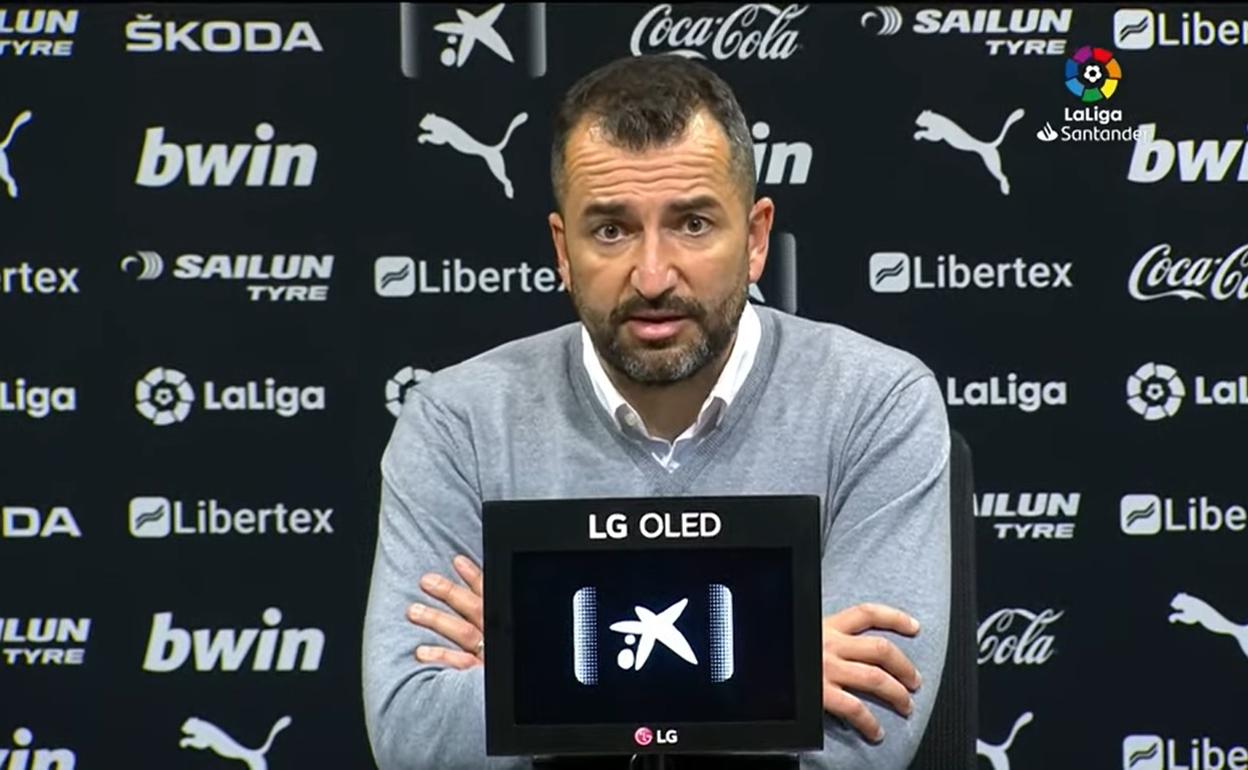 Diego Martínez en rueda de prensa. 