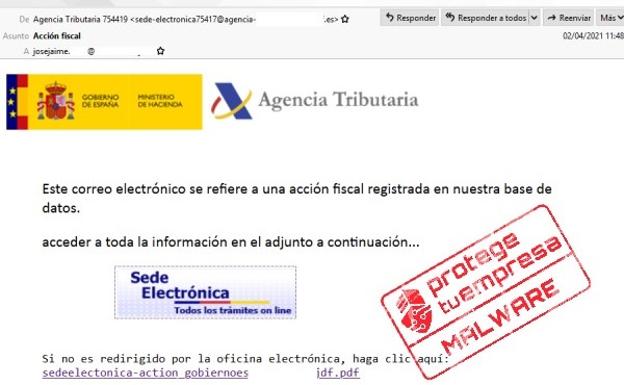 El correo fraudulento que suplanta a la Agencia Tributaria