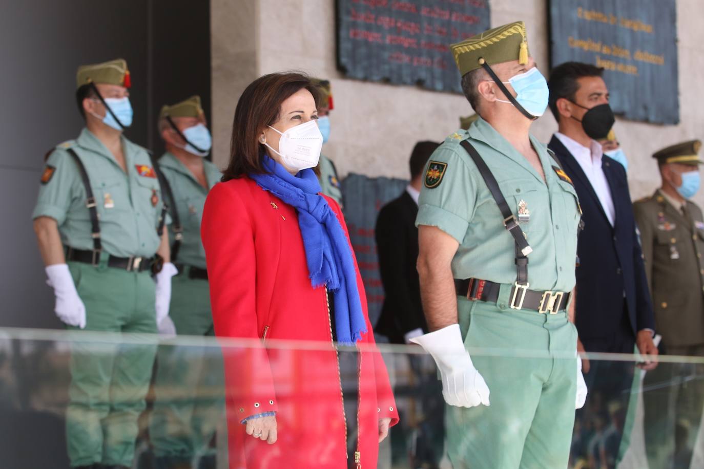 Margarita Robles, ministra de Defensa, visita la base militar de Viator, sede de la Brigada de la Legión, cuando este cuerpo cumple su primer centenario. 