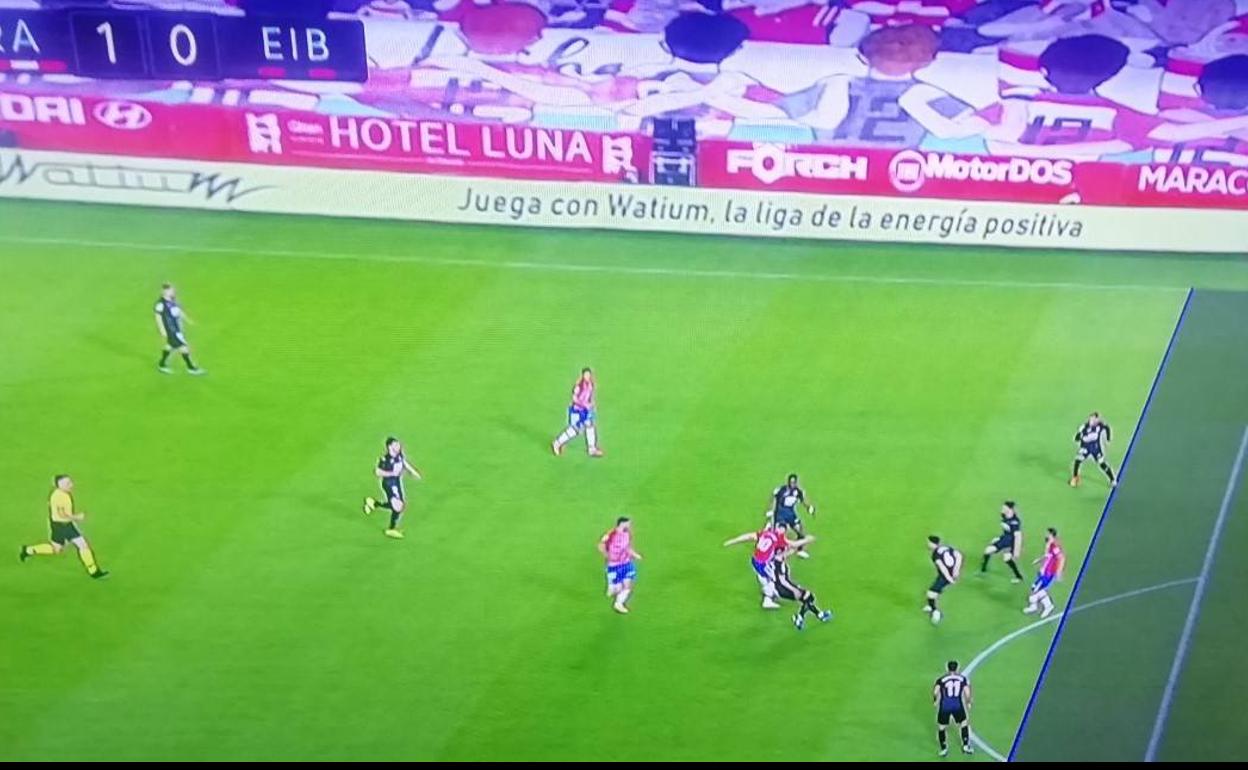 La línea trazada demuestra que era posición legal. 