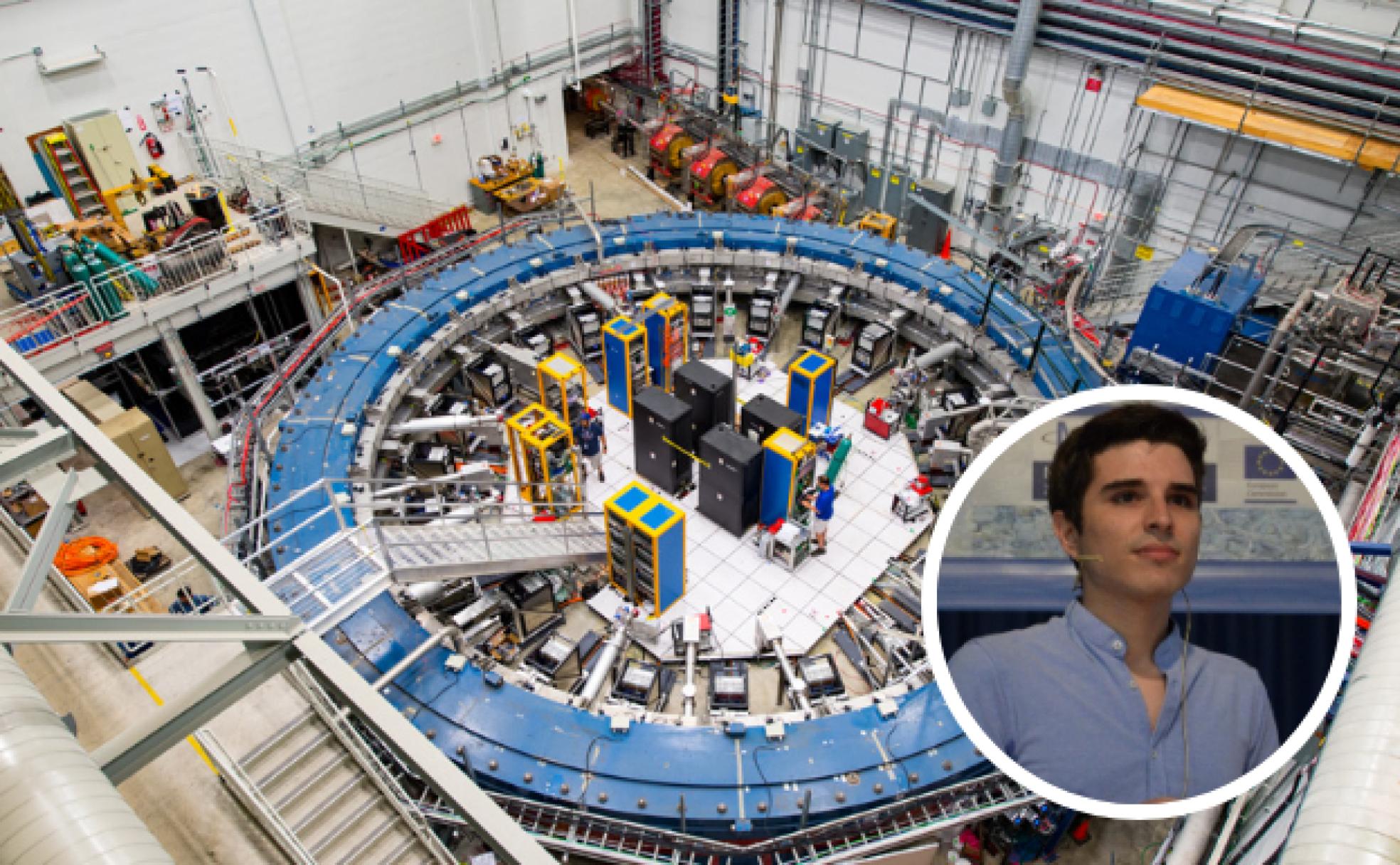 El anillo magnético de siete metros ubicado en Fermilab, Chicago. Y Abel Lorente, físico por la Universidad de Granada. 