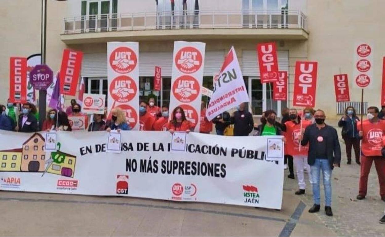 Concentración de los sindicatos en Jaén. 