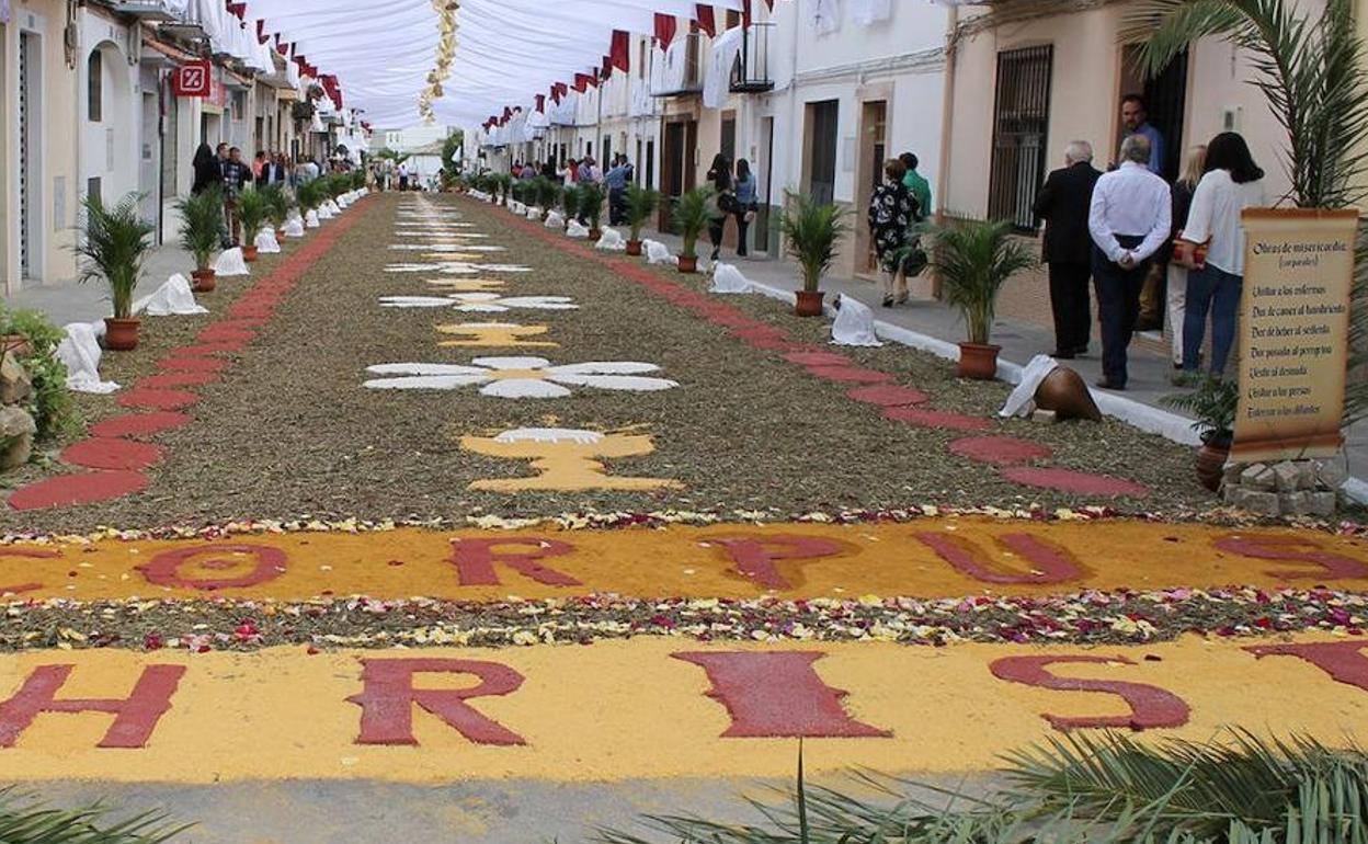 Calles de Villacarrillo en el Corpus de años anteriores.