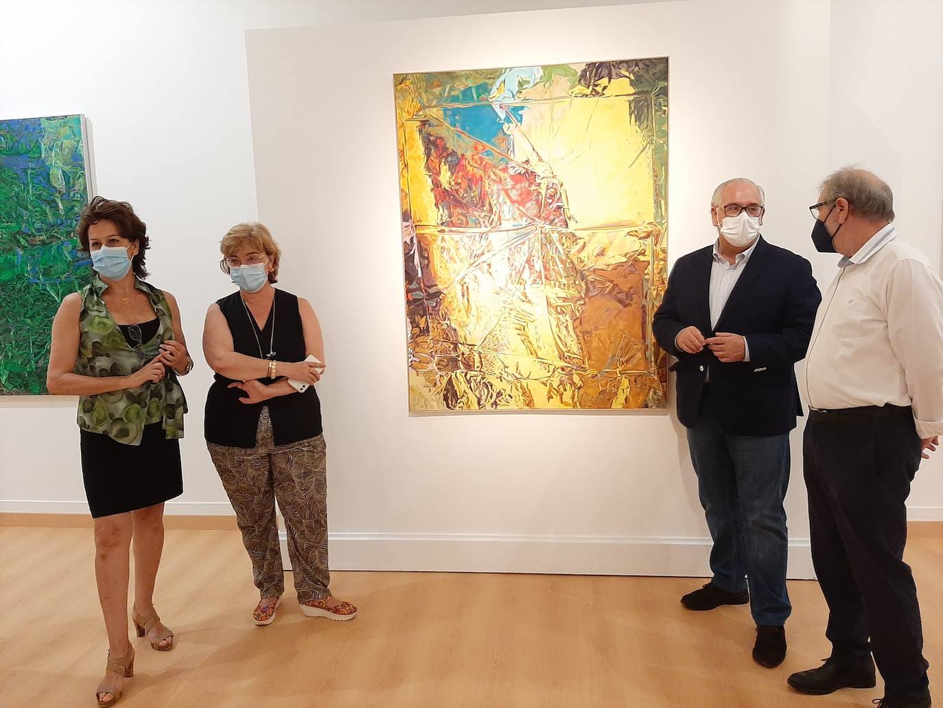 Acto de inauguración de la exposición sobre Pérez Aguilera. 