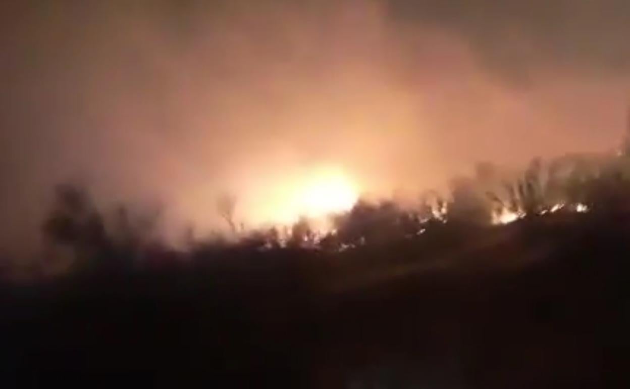 Captura del vídeo del Plan Infoca grabado en la zona del incendio