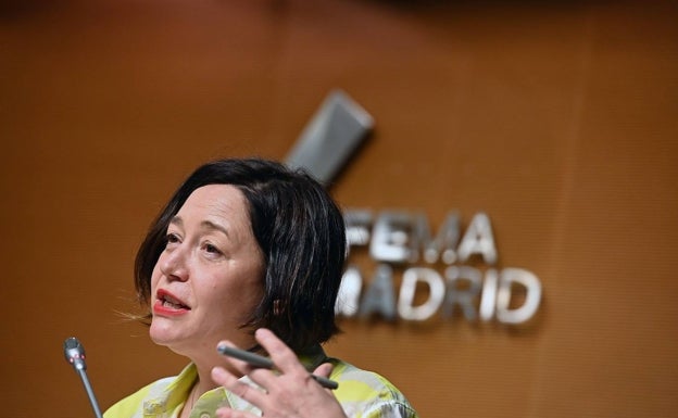 Maribel López, directora de ARCO, durante la presentación de la feria de arte. 