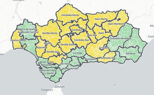 Los 14 municipios de Andalucía que superan la tasa 1.000 a 24 horas de revisar medidas