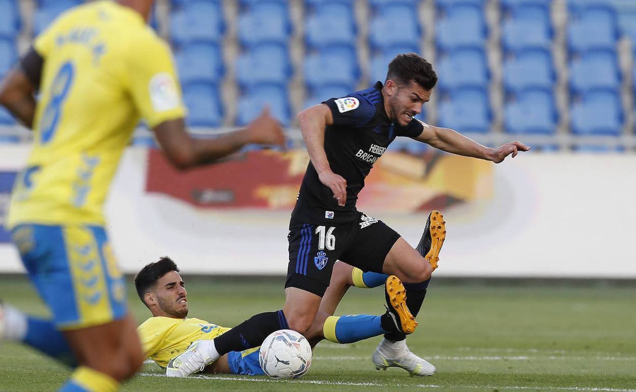 Curro Sánchez en el partido disputado por la Ponferradina en Las Palmas. 