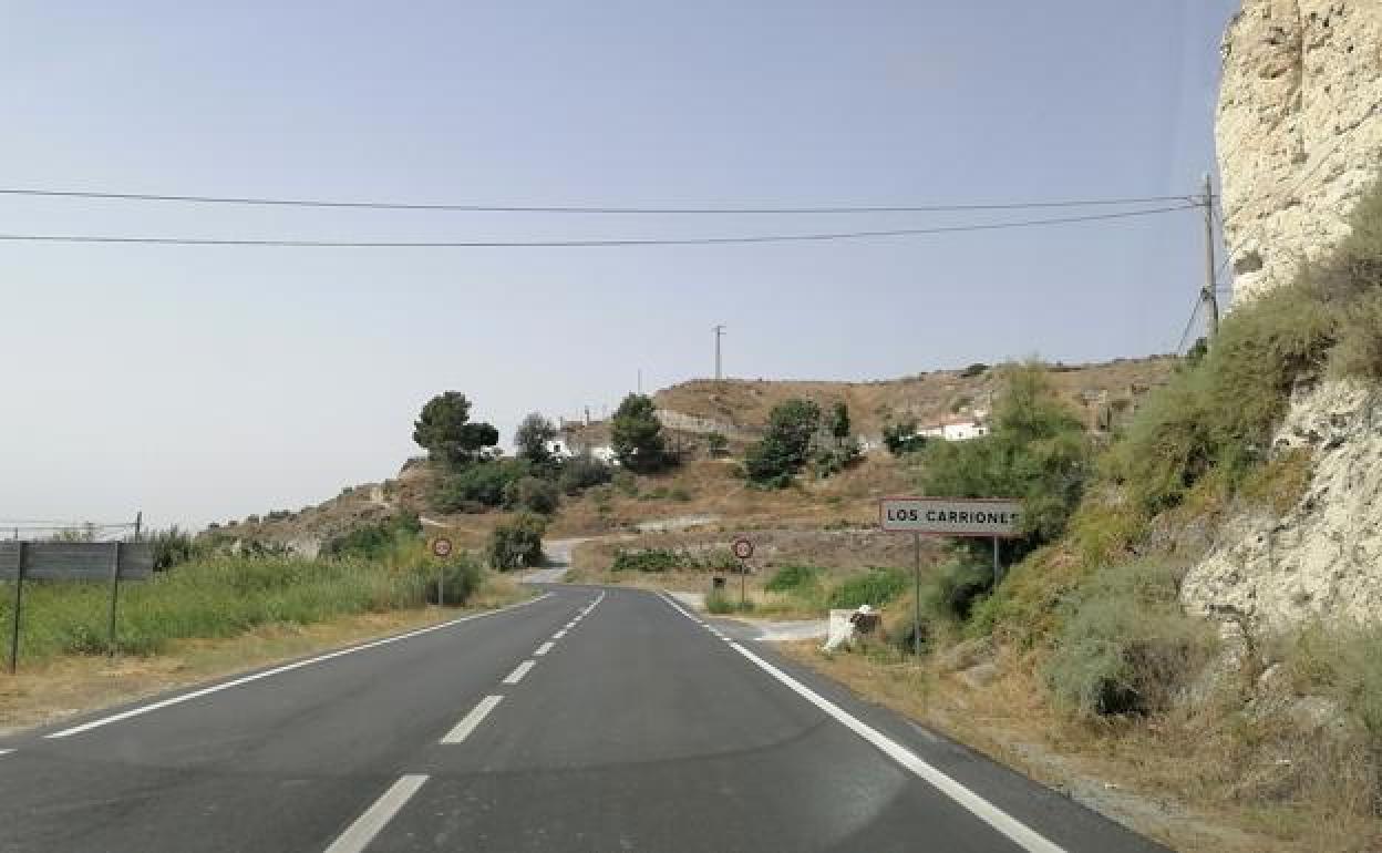 La entrada a la pedanía de Los Carriones, donde ocurrió el suceso