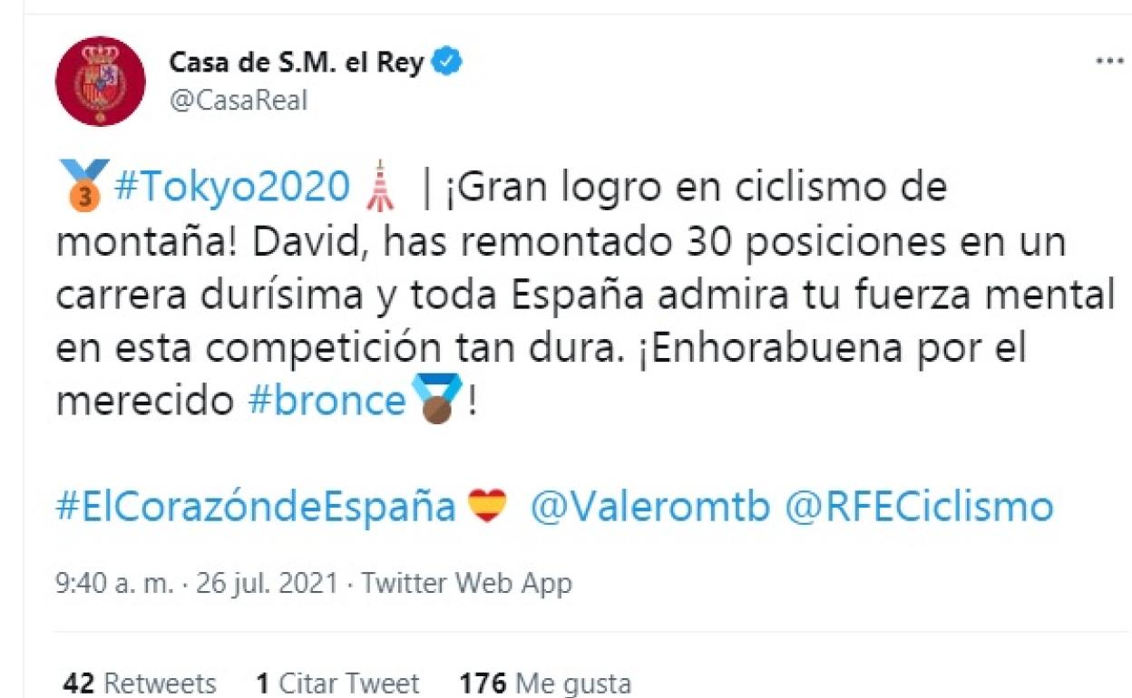 La Casa Real felicita al granadino David Valero por su bronce en Tokyo: «Toda España admira tu fuerza mental»