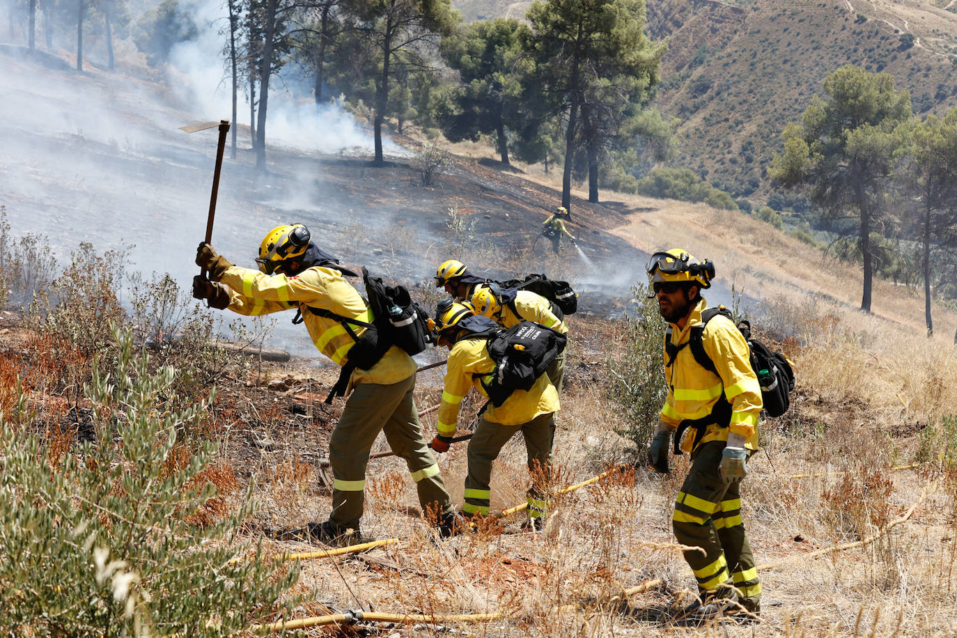 Las imágenes del incendio declarado este sábado en el popular enclave de la ciudad granadina