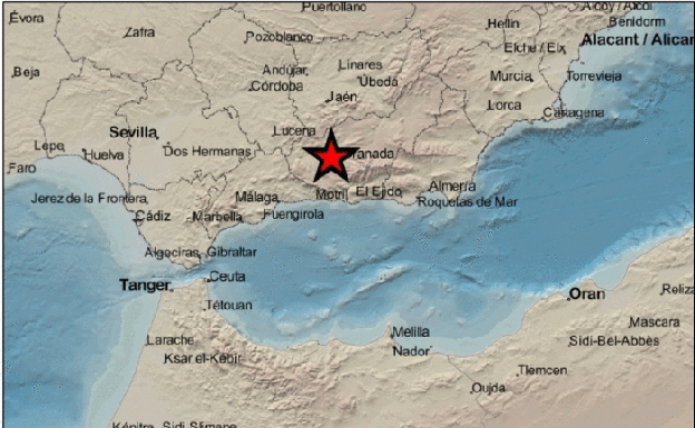 Terremotos en Granada | Registrados este domingo dos seísmos de 2,5 y 2,2 con epicentros en Santa Fe y La Zubia