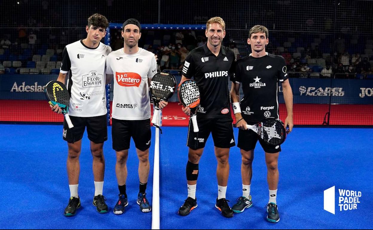 Javi Ruiz (segundo por la izquierda), en el último partido que disputó en el Málaga Open. 