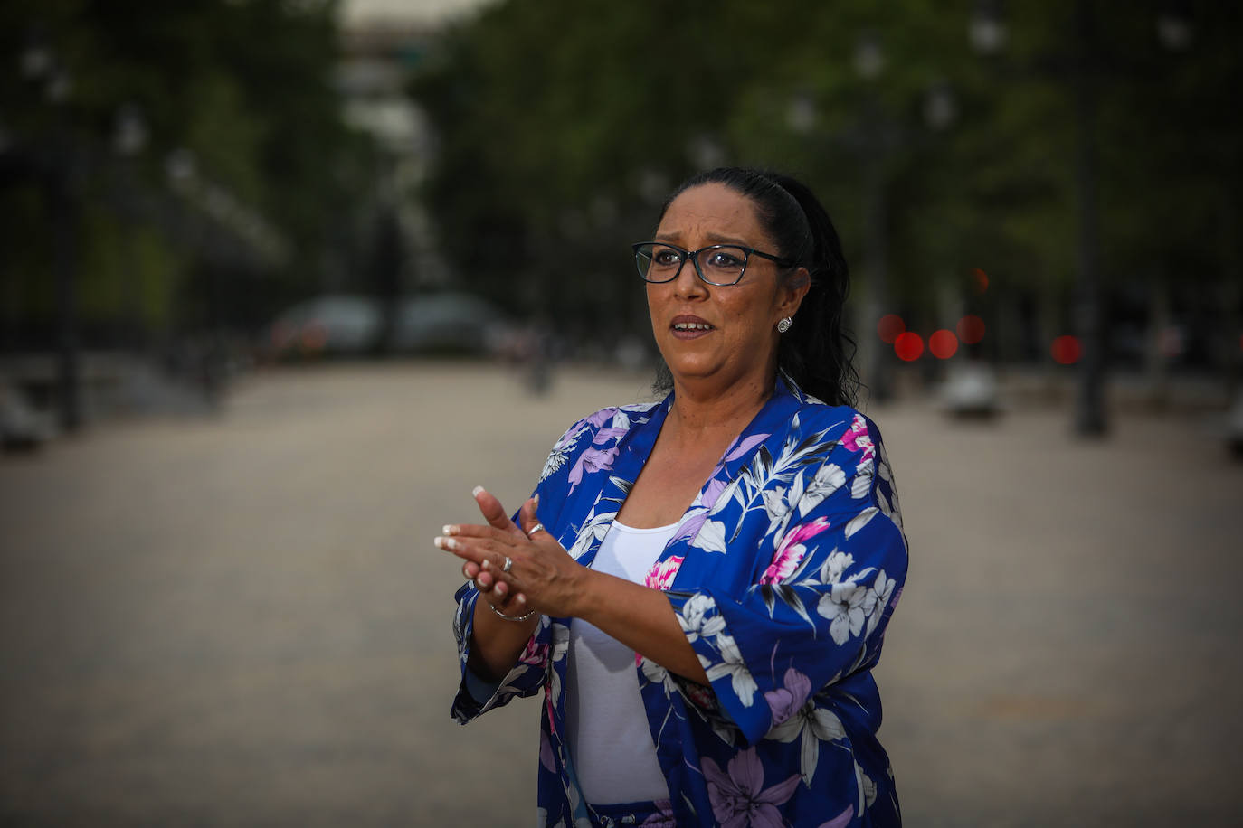 Amparo Heredia Reyes 'la Repompilla', ayer, ya en Granada, después de ganar la Lámpara Minera. 