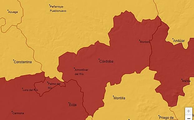 Aviso rojo en Córdoba.