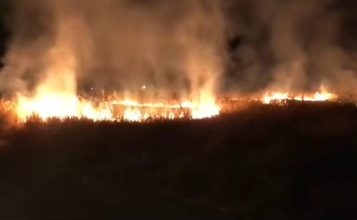 Las llamas no causaron daños, solo afectaron a una zona de matorral. 