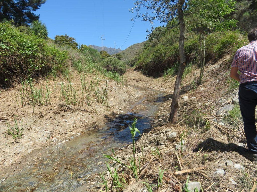 El cauce del Río Jate, en La Herradura, una vez despejado de vegetación. 