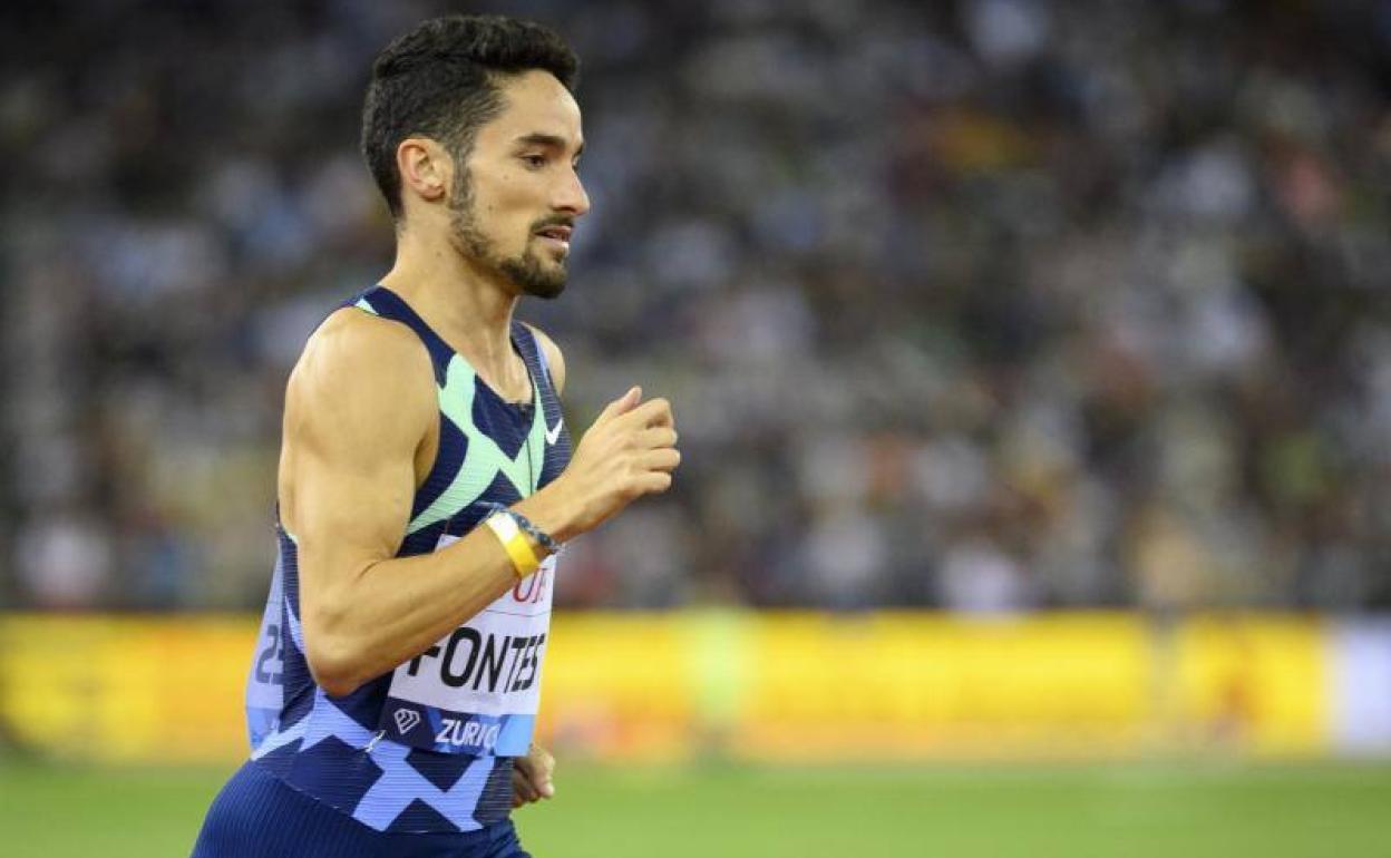 Ignacio Fontes, durante su carrera en la final de la Diamond League en Zúrich. 