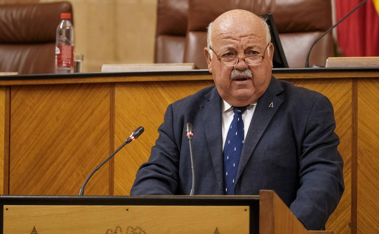 Jesús Aguirre, durante su comparencia en el Parlamento andaluz este miércoles.