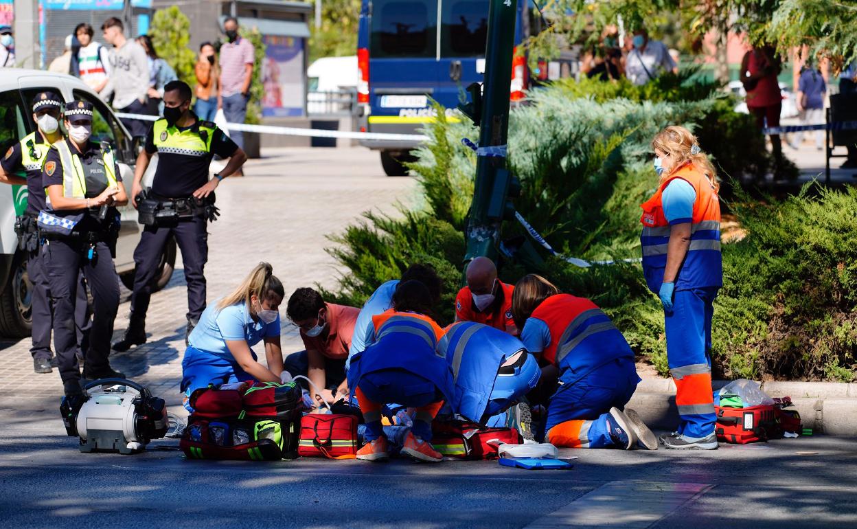 Imagen del accidente de ayer en el Paseo del Violón.